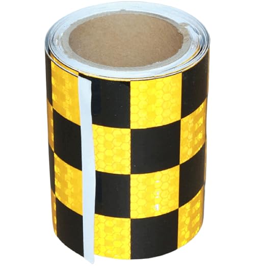 Yellow and Black Reflective Tape 4 inch X 10 feet, Outdoor Waterproof Hazard by tuyrchu