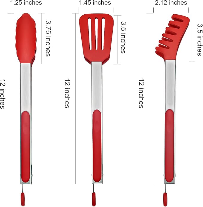 HST Tongs for Cooking with Silicone Tips, Non Stick Kitchen Tongs with Silicone - Image 6
