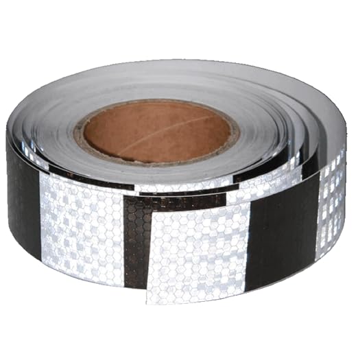 Black White Reflective Tape 2 inch X 66 feet, Outdoor Waterproof Hazard by tuyrchu