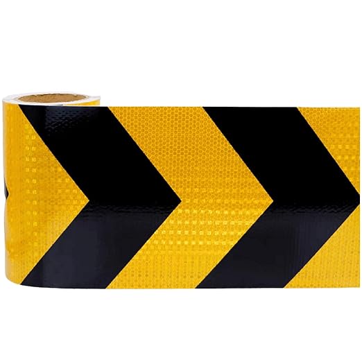 Reflective Tape Yellow Black 16 inch Wide, Outdoor Waterproof Hazard by tuyrchu