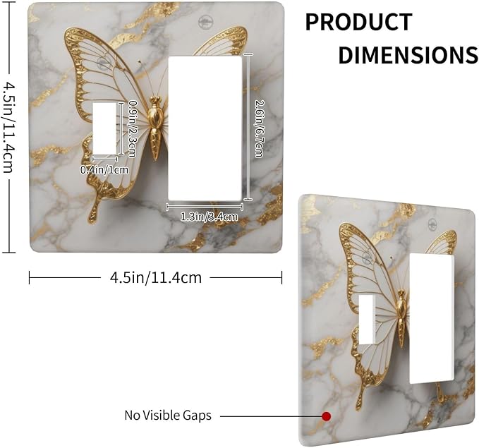 Gold Marble Shine Butterfly Abstract Modern Print Outlet Covers 1 Toggle 1 - Image 4