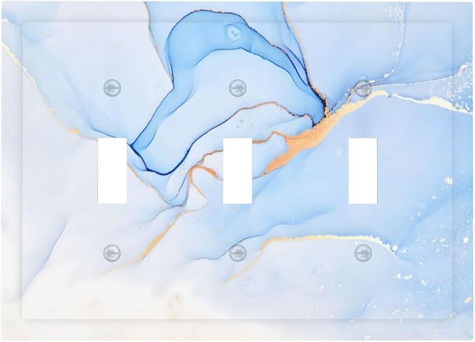 Modern Art Blue Gold Marble Abstract Luxury Print Decorative Switch Plates 3 by Unknown