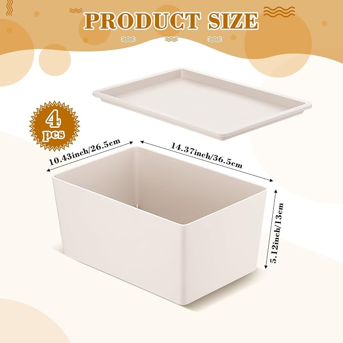 Menkxi 4 Pcs Storage Bins with Lids Plastic Stackable Containers - Image 2