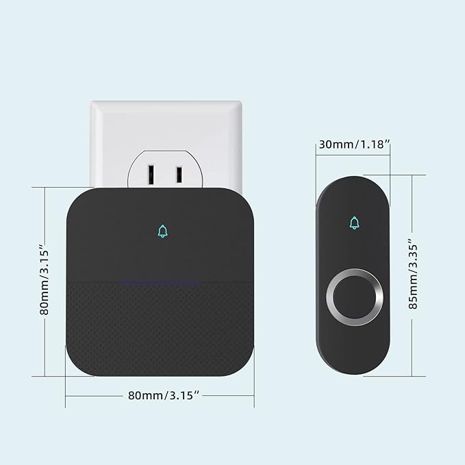 AIDA Lighted Wireless Doorbell, Home Waterproof Doorbell 1, 000ft Range - Image 6