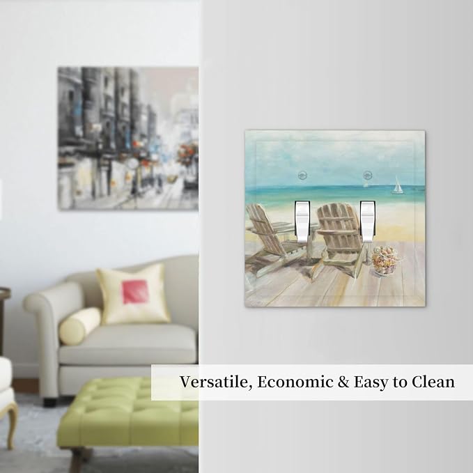 Light Switch Cover Beach Beach Chair Seascape Blue Ocean 2 Gang Wall Plate - Image 7