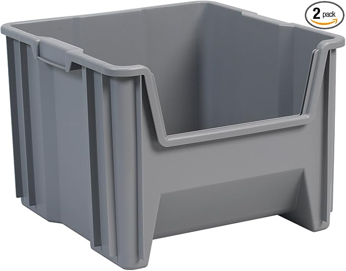 Akro-Mils 13018 Stak-N-Store Heavy Duty Stackable Open Front Plastic Storage by Akro-Mils