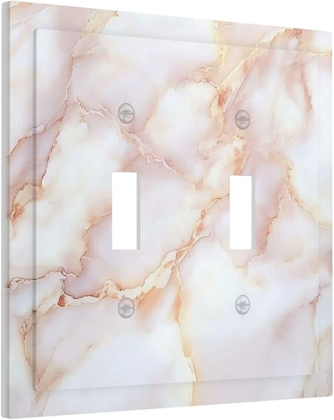 Decorative Switch Plates Pink Jade Marble Granite 2 Gang Double Toggle Outlet - Image 2