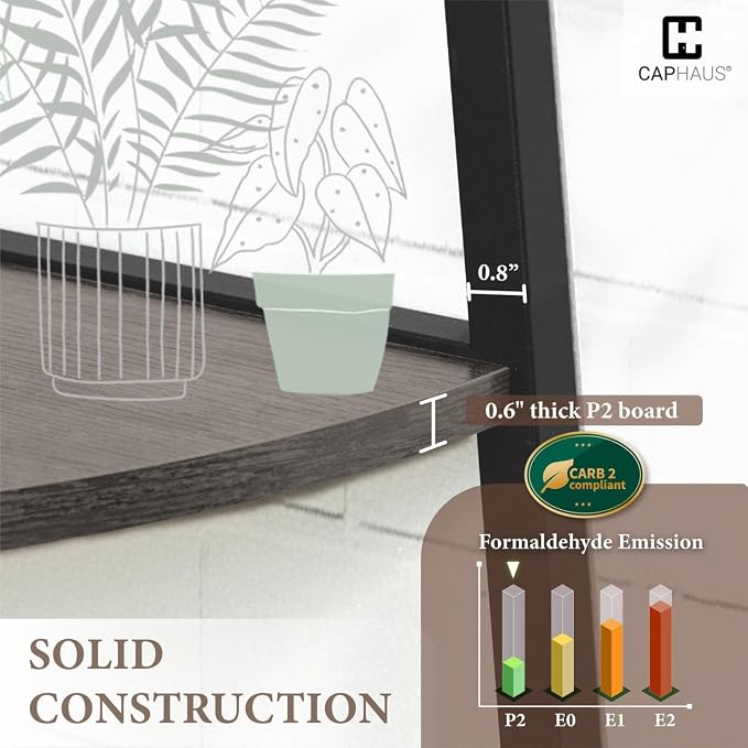 CAPHAUS Tall Corner Shelf Stand, 6-Tier Display Shelves, Ladder Corner Wood - Image 3