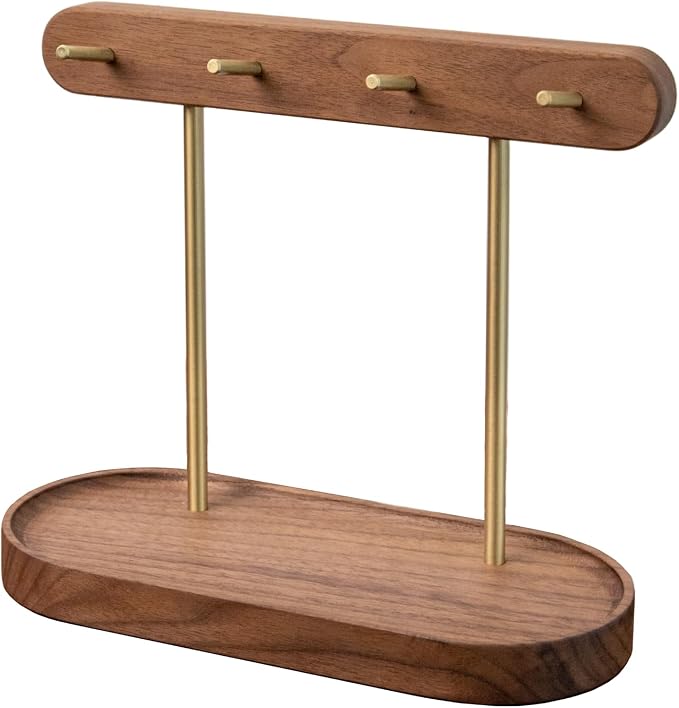 muso wood Walnut Key Stand for Entryway Table, Wooden Key Holder by Musowood