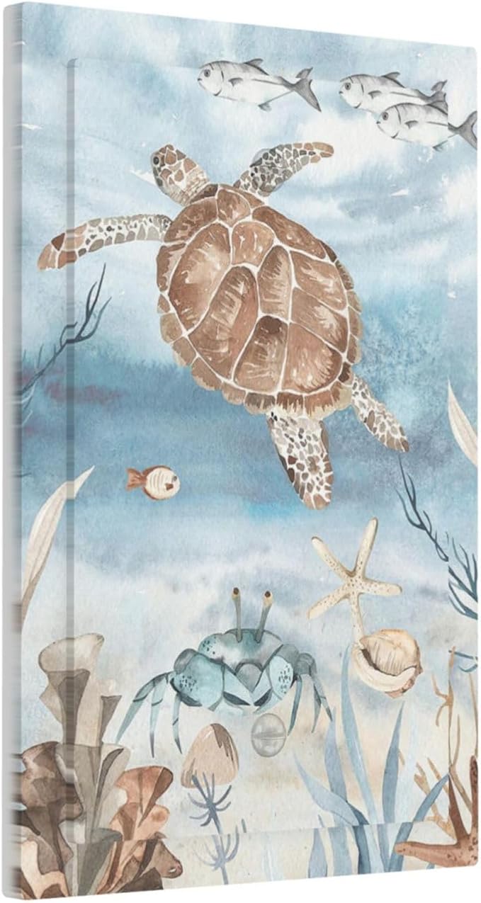 Light Switch Cover Plate Sea Turtle Coral Reef Nauticaltheme 1 Gang No Device - Image 2