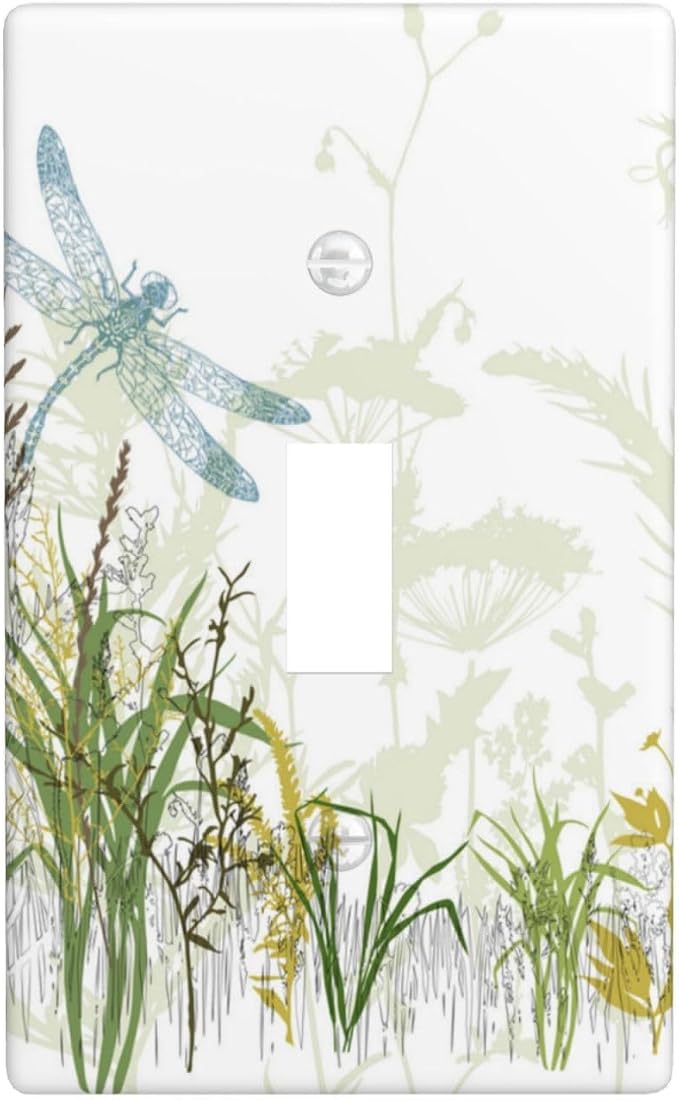 Wild Flower Dragonfly 1 Gang Toggle Light Switch Cover Plates Decorative by OHZOLLAN