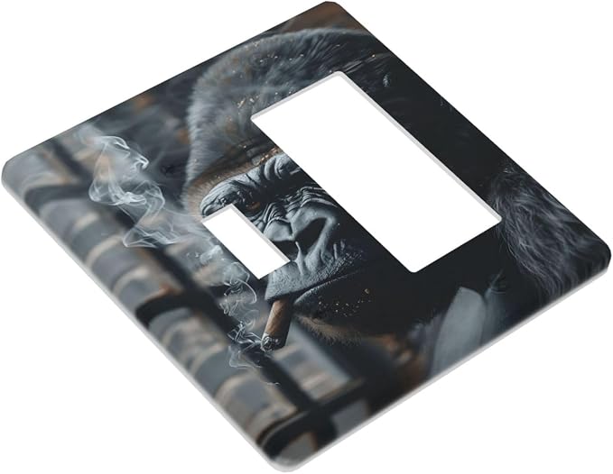 Funny Animal Smoking Black Orangutan Outlet Covers 1 Toggle 1 Rocker - Image 3