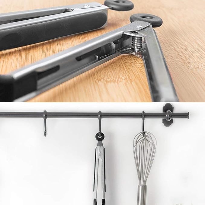 Cooking Tong 9 inches Stainless Steel Kitchen Silicone Serving Tong Heat - Image 3