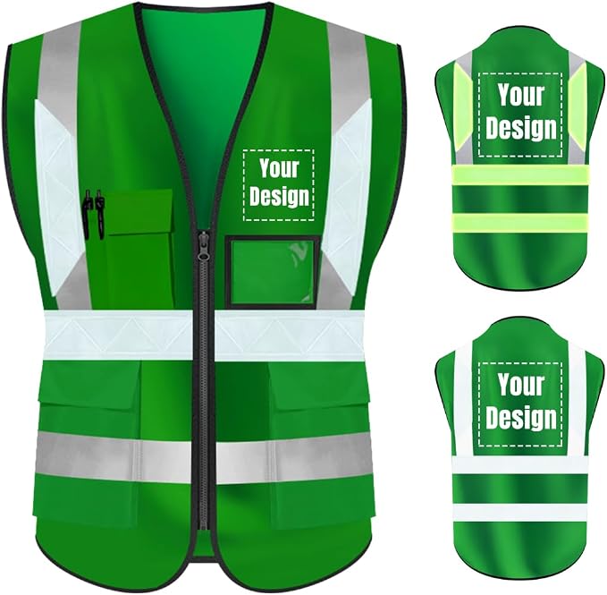 YOWESHOP High Visibility Safety Vest Custom Your Logo Protective Workwear 5 by YOWESHOP