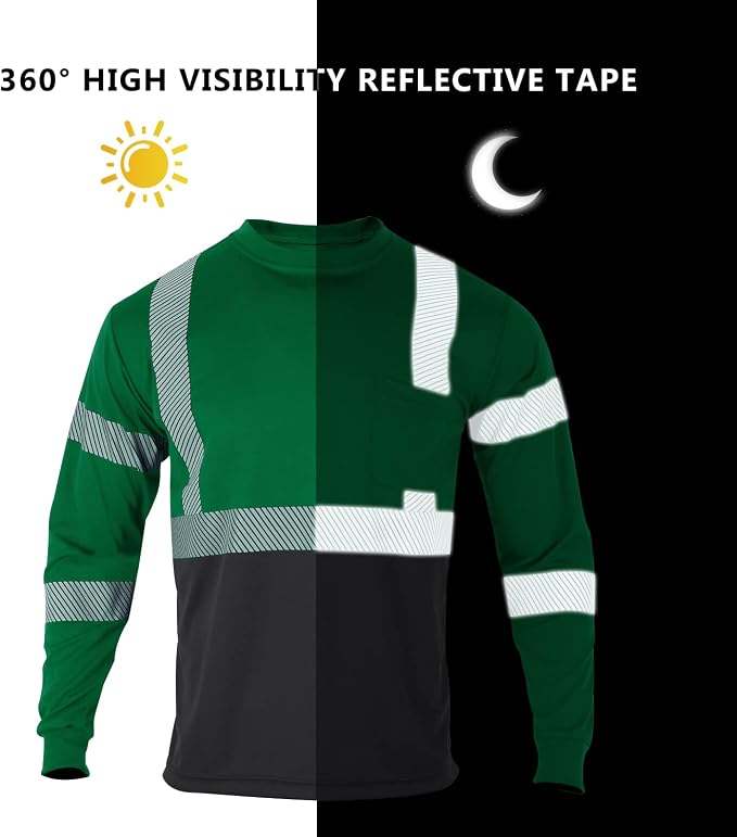 FONIRRA Safety Shirts for Men High Visibility Reflective ANSI Class 2 Hi Vis - Image 5