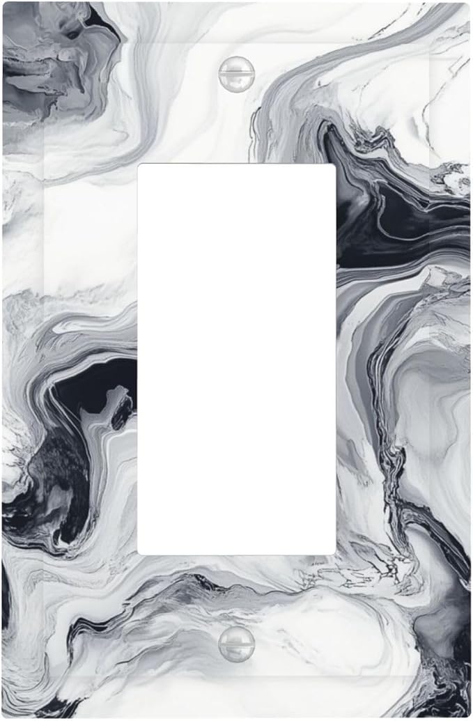Abstract Marble Ink Texture Grey Marble Print Decorative Outlet Covers 1 Gang by Unknown