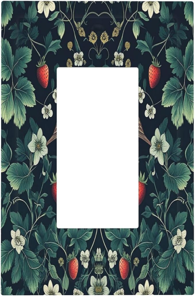 Decorative Outlet Covers Strawberry Birds Flowers Plant Morris Floral 1 Gang by Everyswitchisastoryswitch