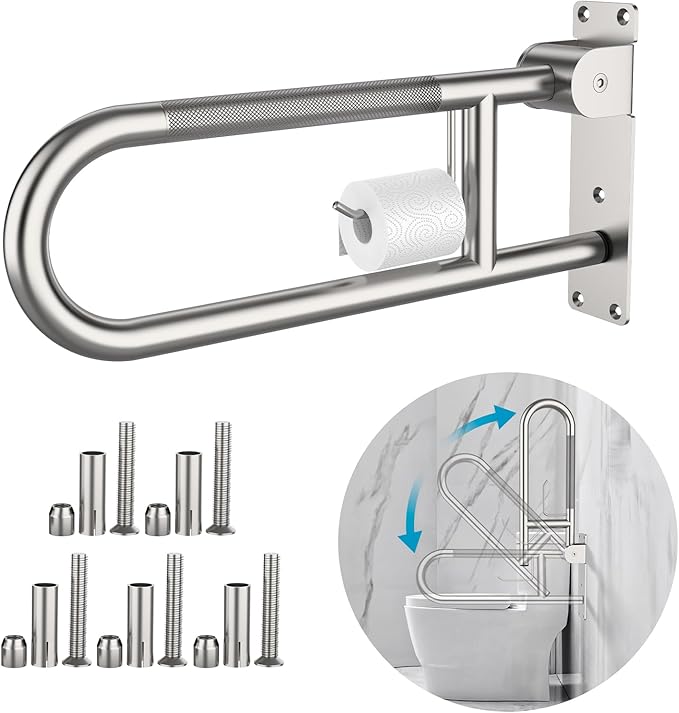 Toilet Grab Bar 22.4 Inch, Munzong Anti-Slip Handicap Grab Bars by Munzong