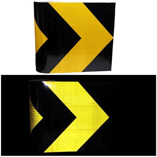 Reflective Tape Yellow and Black 20 inch Wide, Outdoor Waterproof Hazard by tuyrchu