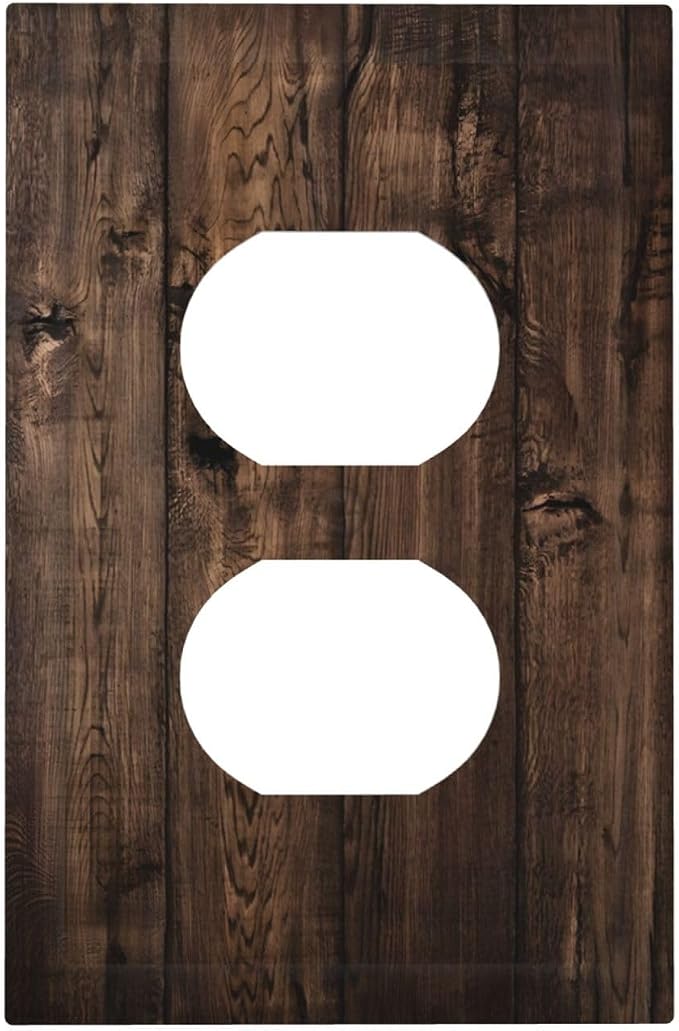Rustic Brown Wood Plank Vintage Wooden Texture Print Outlet Covers 1 Gang by Unknown