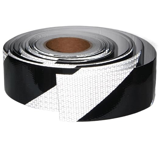 Black White Reflective Tape Outdoor Waterproof 3 inch X 166 feet, High by tuyrchu