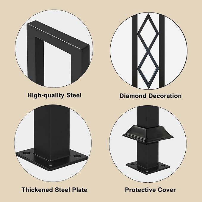 U-Shaped Stair Handrail, Porch Deck Loft Corridor Safety Non-Slip Support Poles - Image 9