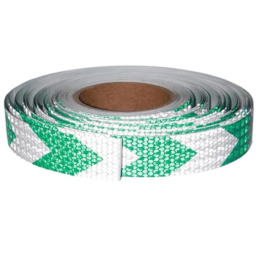 Green and White Reflective Tape Outdoor Waterproof 1 inch X 166 feet, High by tuyrchu
