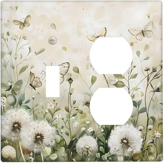Dandelions Butterflies Watercolor Wildflowers Floral Wallplates 1 Toggle 1 by Unknown