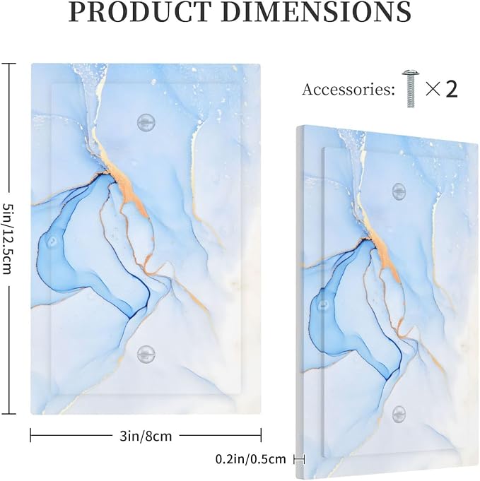 Modern Art Blue Gold Marble Abstract Luxury Print Light Switch Cover Plate 1 - Image 5
