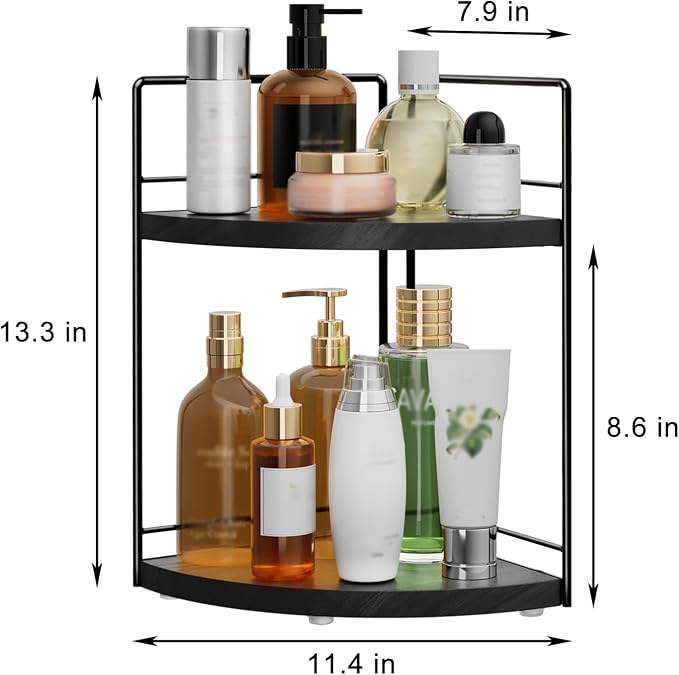 2 Pack Bathroom Counter Organizer, 2 Tier Corner Bathroom Counter Organizer - Image 3