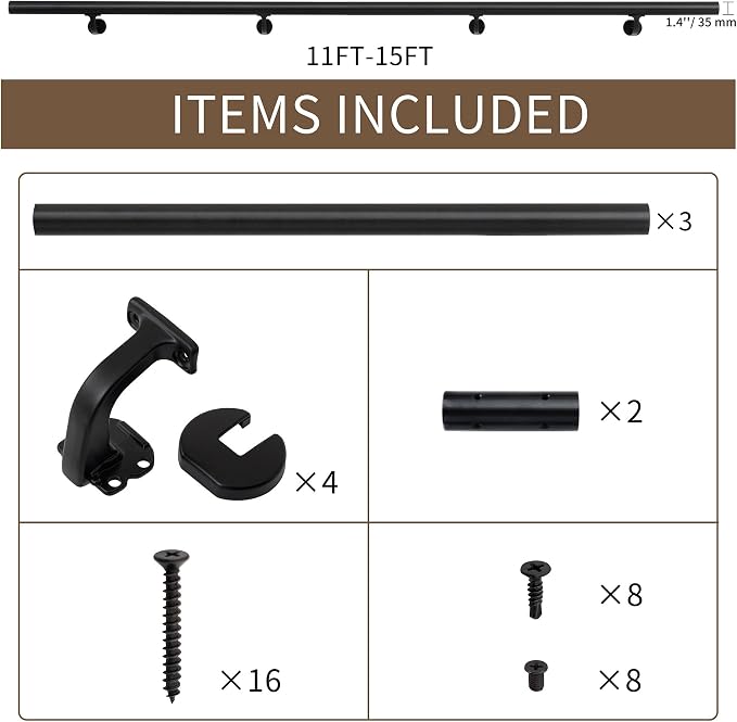 Handrails for Indoor Stairs, Modern Aluminum Handrail Set, Wall Mounted - Image 4