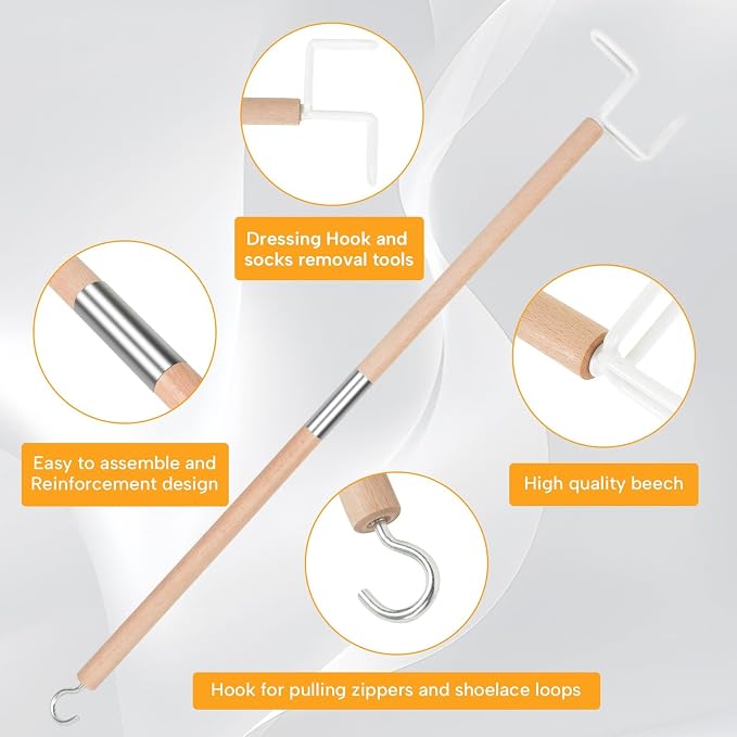 27.2"Dressing Stick, Long Handle Dressing Aid Stick - Image 2