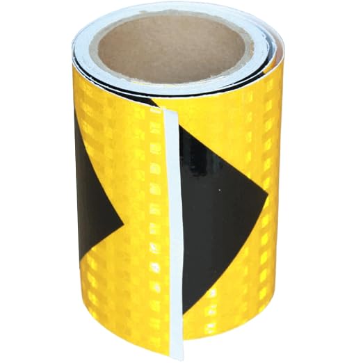 Reflective Tape Yellow Black 4 inch X 10 feet, Outdoor Waterproof Hazard by tuyrchu