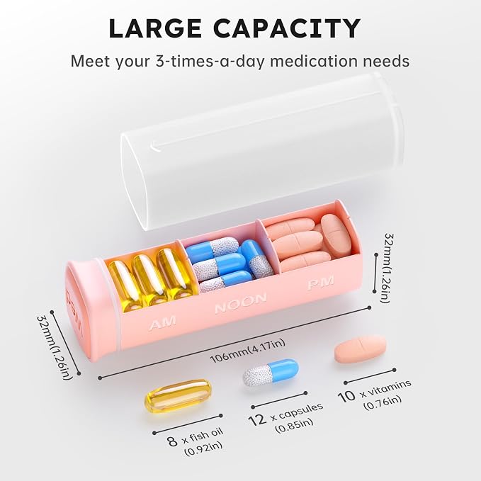 Weekly Pill Organizer 3X a Day, Detachable Pill Box 7 Day, Large 3 Times Daily - Image 2