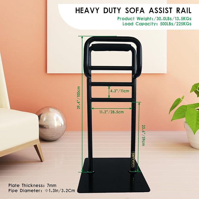 Couch Stand Assist for elderls, Sofa & Chair Stand Assist Rail, Heavy Duty Bed - Image 2