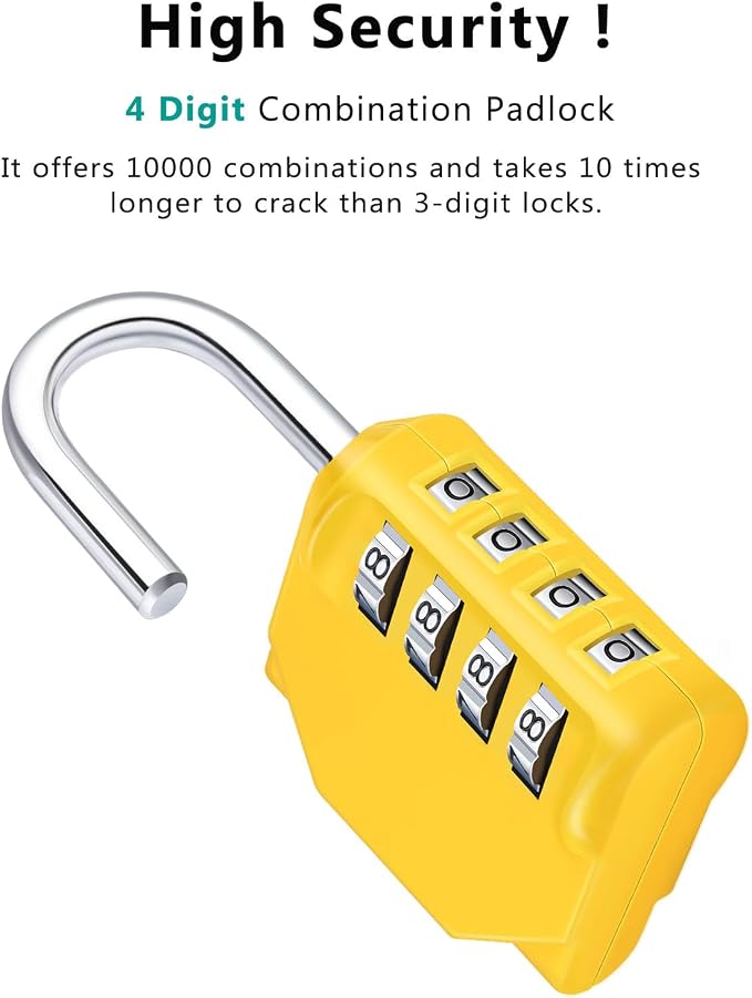ZHEGE Combination Lock Outdoor 2 Pack, 4 Digit Resettable Weatherproof - Image 2