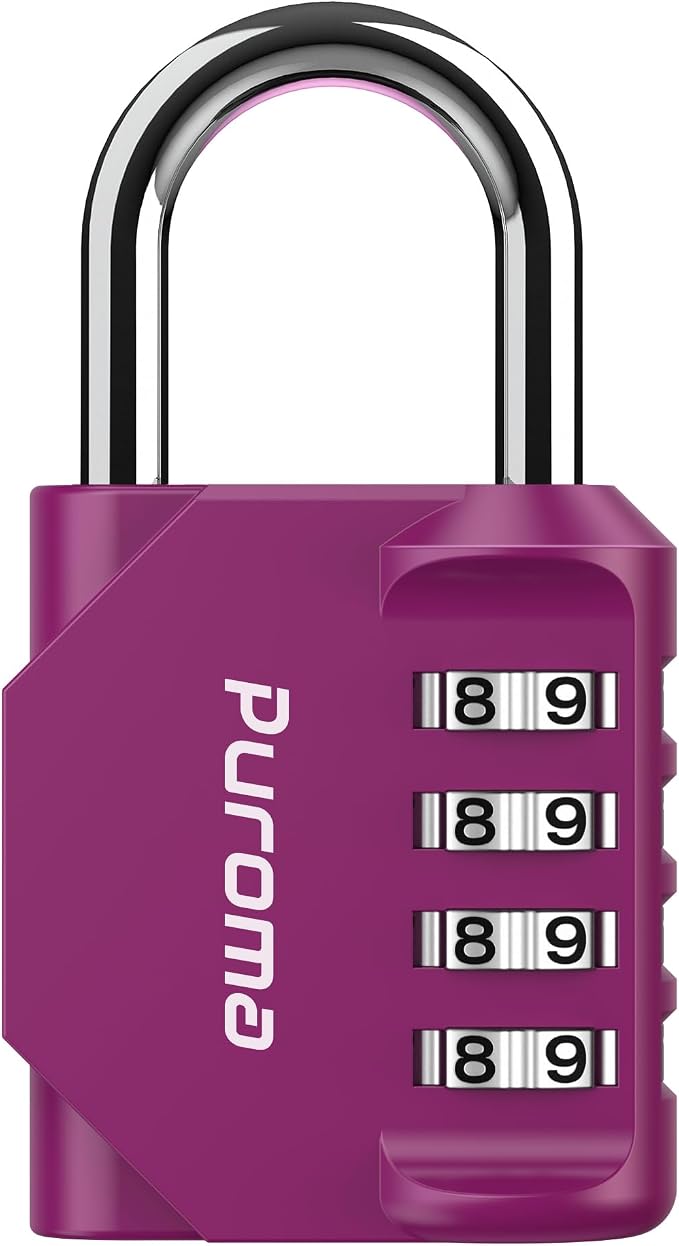 Puroma 1 Pack Combination Lock for Locker 4 Digit Outdoor Waterproof Padlock by Puroma