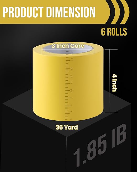 Lichamp 6 Rolls Vinyl Tape, Premium Safety Marking and Traffic Floor Marking - Image 2