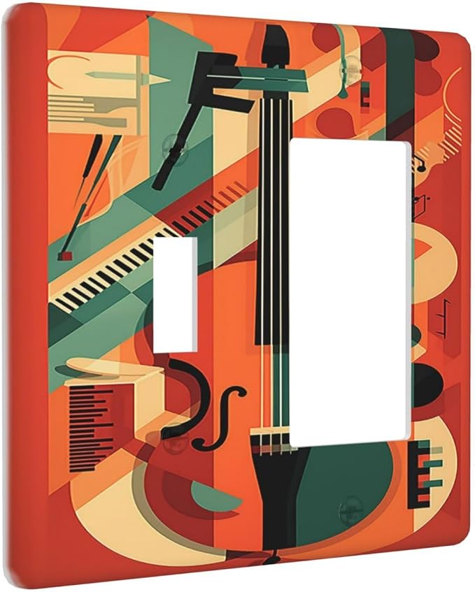 Outlet Covers Violin Abstract Jazz Colorful Painting 1 Toggle 1 Rocker - Image 2