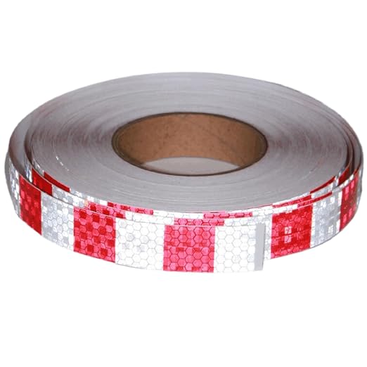 Red and White Reflective Tape Outdoor Waterproof 1 inch X 166 feet, High by tuyrchu