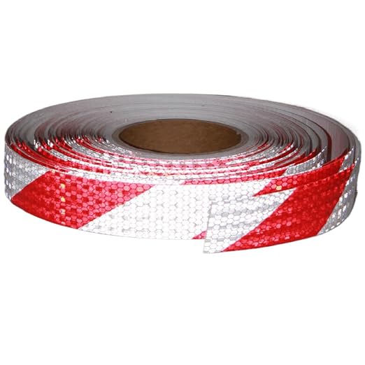 Red and White Reflective Tape Outdoor Waterproof 1 inch X 166 feet, High by tuyrchu