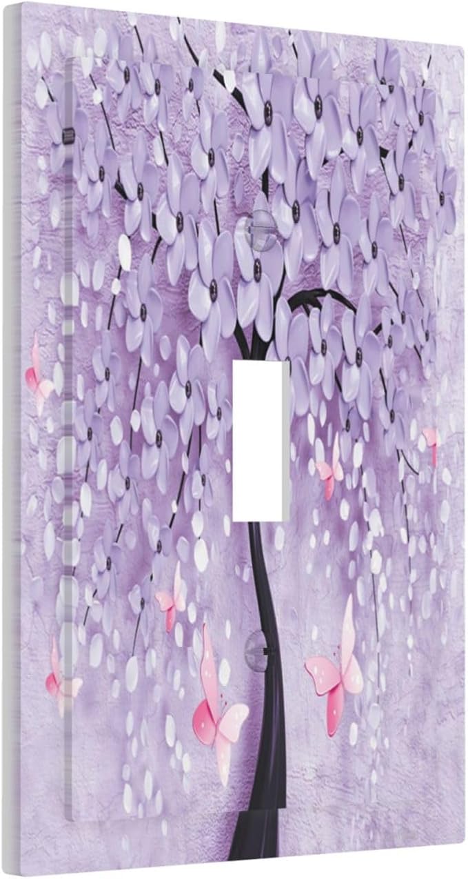 Light Switch Cover 3D Purple Tree 1 Gang Wall Plate Cover Single Toggle Outlet - Image 2