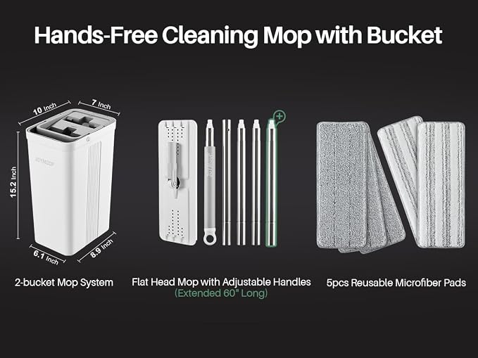 JOYMOOP Mop and Bucket with Wringer Set, Wet Dry Mops - Image 4