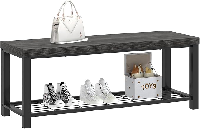 FOLUBAN Shoe Storage Bench, Modern Entryway Bench - Image 8