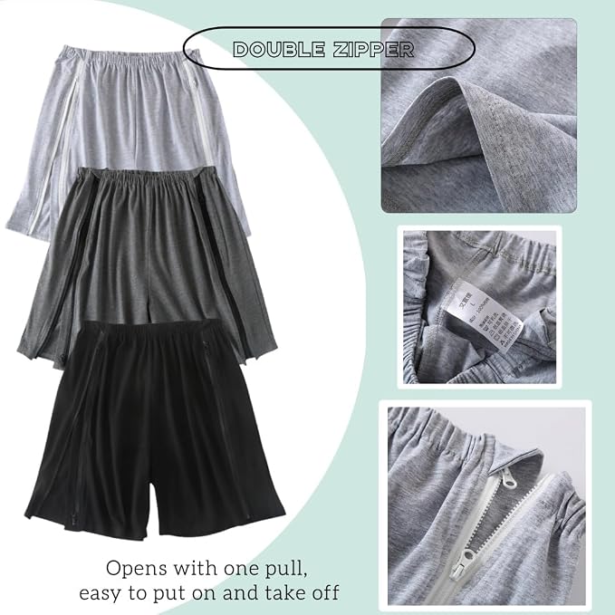 Bedridden Patient Clothing, Full Open Patients Care Trousers, Unisex Fracture - Image 4