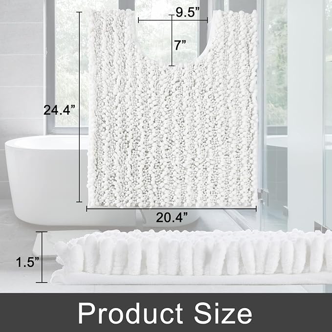 Yimobra Toilet Rugs U Shaped 24x20, Soft Comfortable Absorbent Chenille Toilet - Image 2