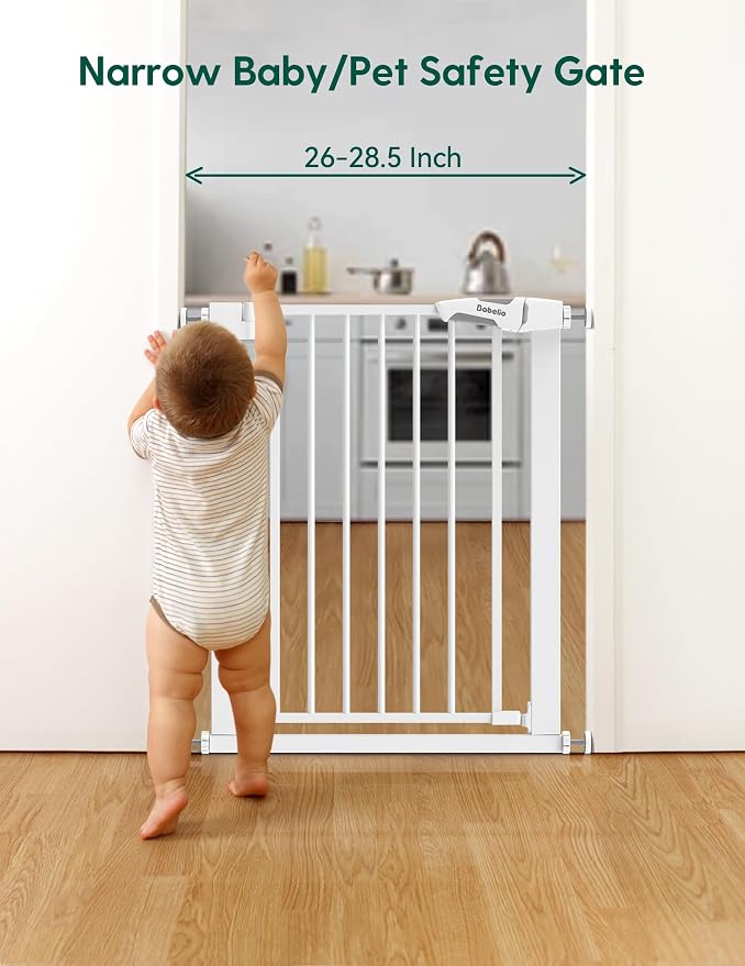 BABELIO 26-28.5 Inch Narrow Easy Install Baby Gate, 30 Inch Tall Auto-Close - Image 2