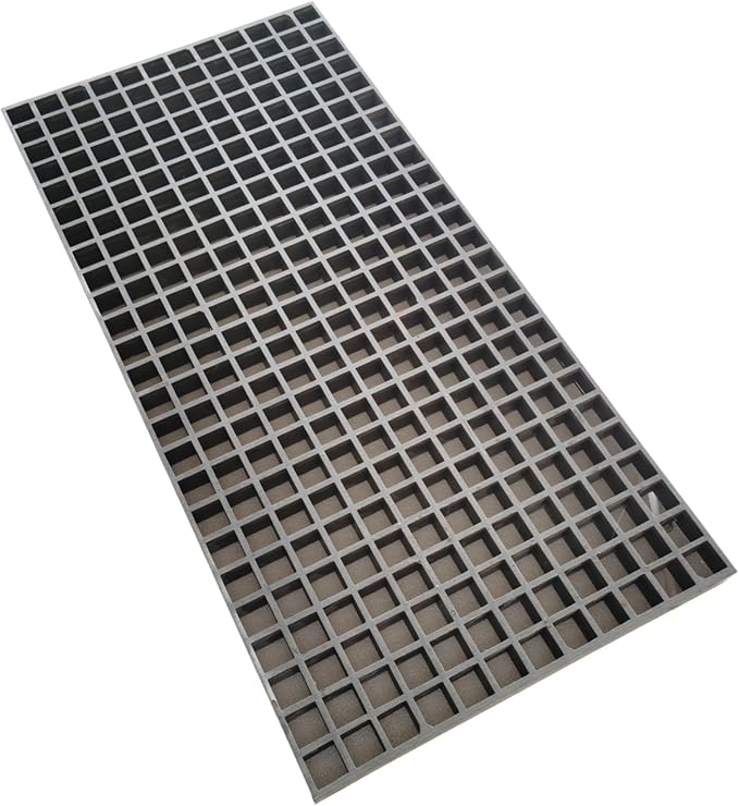 3.3ft*1.6ft Fiberglass Grating 1.5'' Thickness Gray Car Wash Grille Rectangle by Unknown