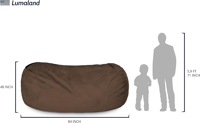 Lumaland Luxurious Giant 7ft Bean Bag Chair - Image 3