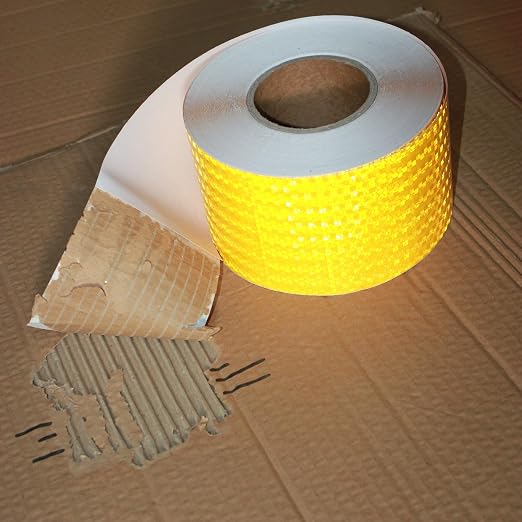 Yellow Reflective Tape 4 inch Wide, Outdoor Waterproof Hazard Conspicuity - Image 2